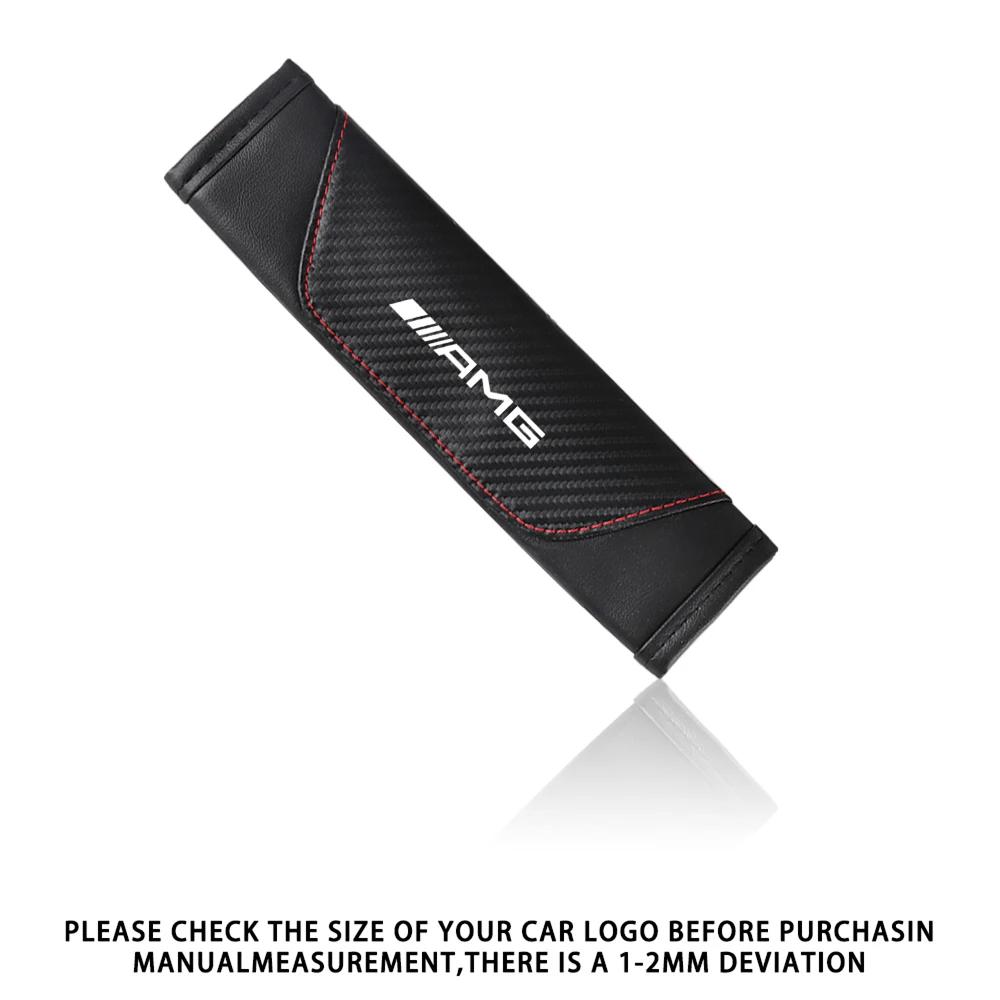 CDW1 Hot 2025 2pcs Seat Belt Covers Car Safety belt cover For Adults Youth Kids Carbon Fiber PU For Benz AMG W202 Auto Accessories In
