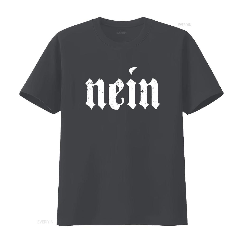 Nein German Men Saying No Funny Germany Deutschland Vintage T Shirt vintage Washed Casual homme Unisex Breathable streetwear