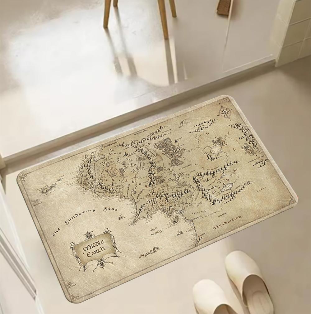 Middle Earth Map l-Lords Of The R-Rings Print Carpet Rug for Living Room Corridor Bedroom Door Mat Kid Room Play Floor Mat Gifts
