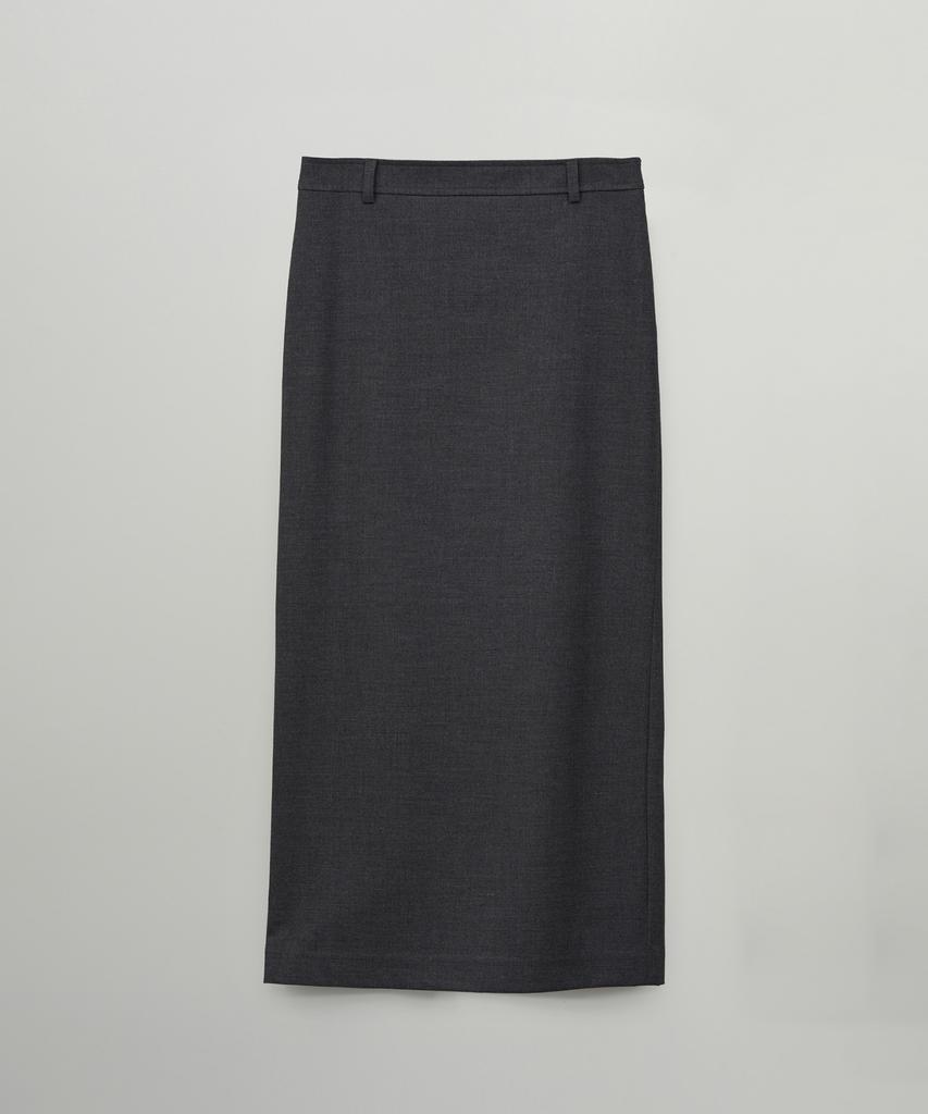 The Rye Wool Long Slit Skirt(Charcoal)