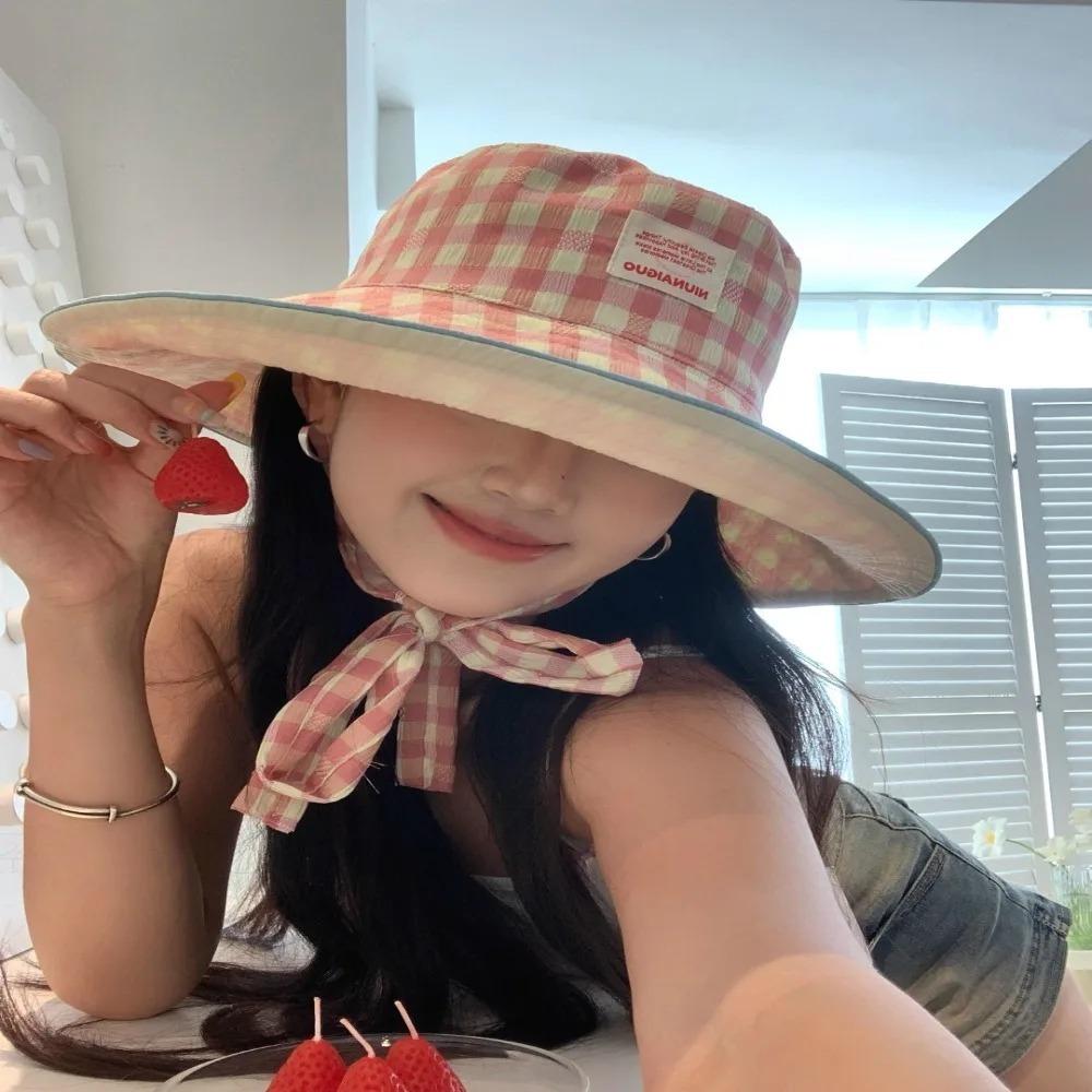 Шляпа рыбака на шнуровке, клетчатая шляпа для защиты от солнца, высококачественная шляпа от солнца, лето