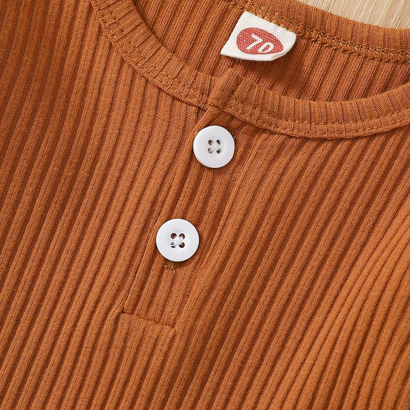 Одежда для новорожденных девочек, комбинезон с длинными рукавами и оборками в рубчик, расклешенные штаны, комплект с повязкой на голову, комплект из 3 предметов, осенне-зимняя одежда