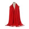 Women Scarf Shawl Soft Thickened Solid Color Winter Warm Tassels Fashion Accessories