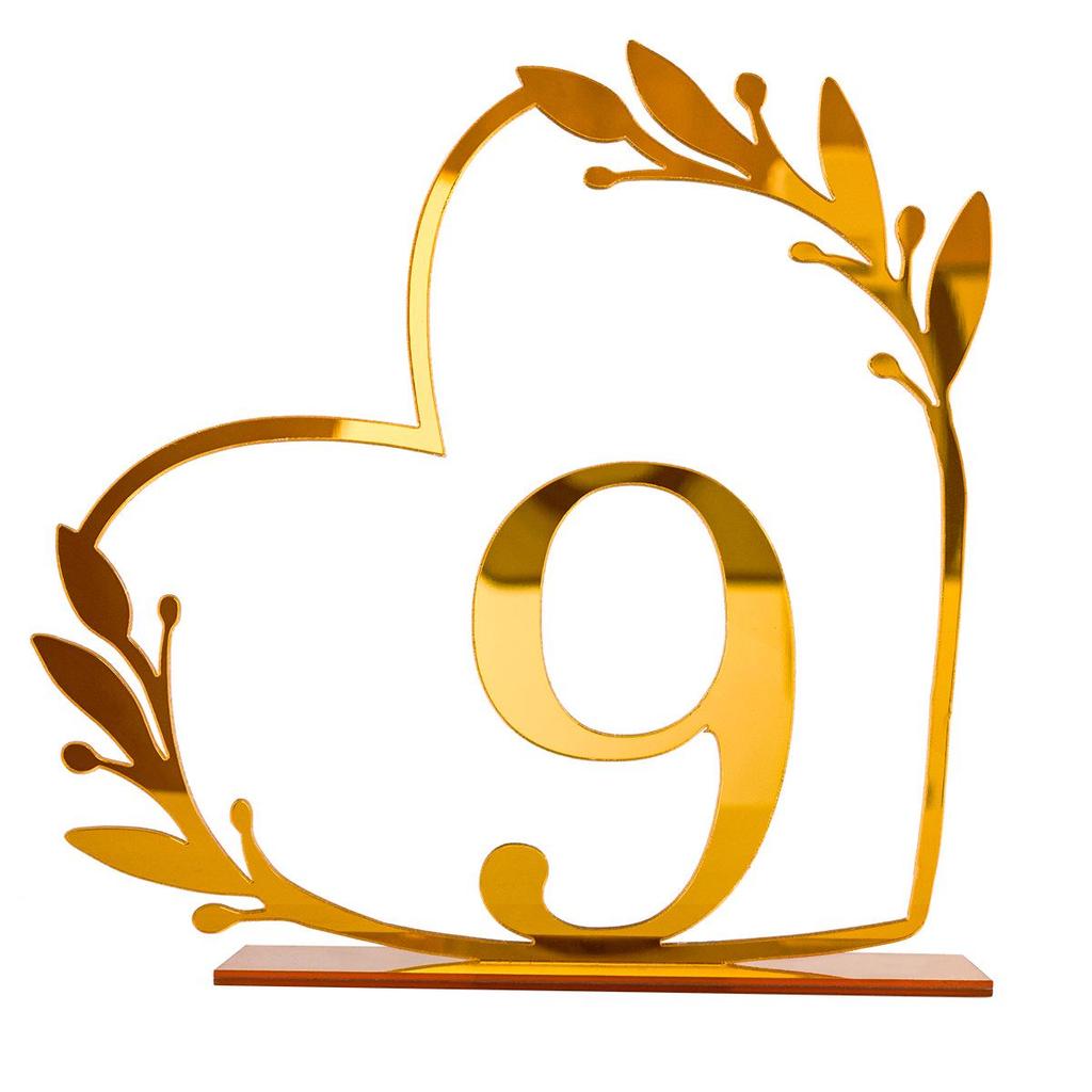 Acrylic Wedding Table Number Plate - DIY Mirror Decoration