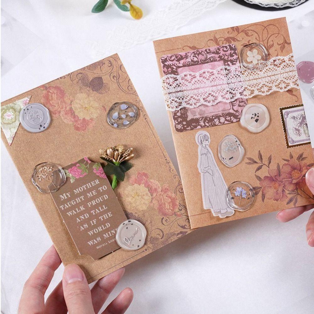 Transparent Retro Wax Stamp Sticker Decorative Envelope Seal Sticker DIY Scrapbooking