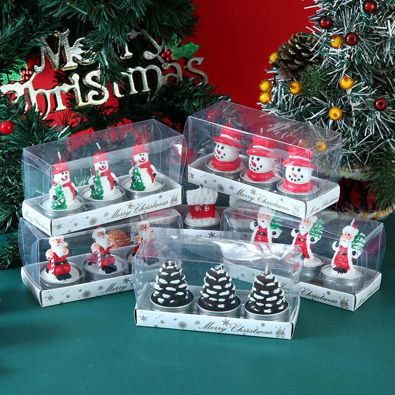 New Christmas Candle Set Souvenir Venue Decoration Small Ornaments Atmosphere Candle Light Small Gift