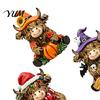 Window Sill Ornaments 3Pcs Highland Cow Figurine, Resin Yak Statues for Thanksgiving Christmas, Farmhouse Tabletop Shelf Mantel Entryway, Housewarming