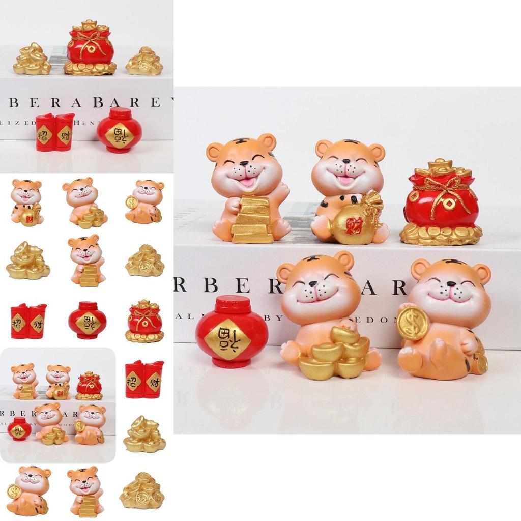 2022 Китайский Новый год Домашние декоративные фигурки тигров с креативным дизайном из смолы