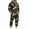 Men's Camouflage Hooded Sweatshirt and Sweatpants Set - Casual Athletic for Cold