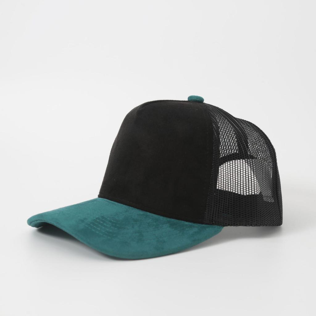 Suede mesh baseball cap solid color embroidered hard top cap summer sun protection high gram weight hat