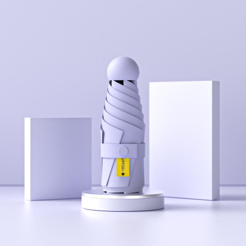 Sun Umbrella Women's Sunscreen Small Portable Parasol Umbrella Women's Sunshine and Rain Capsule Small Fresh Vinyl Parasol