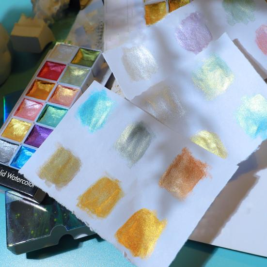 Yousheng Watercolor Nail Solid Paint Перламутровая легкая пигментная краска для ногтей с блестками для женщин