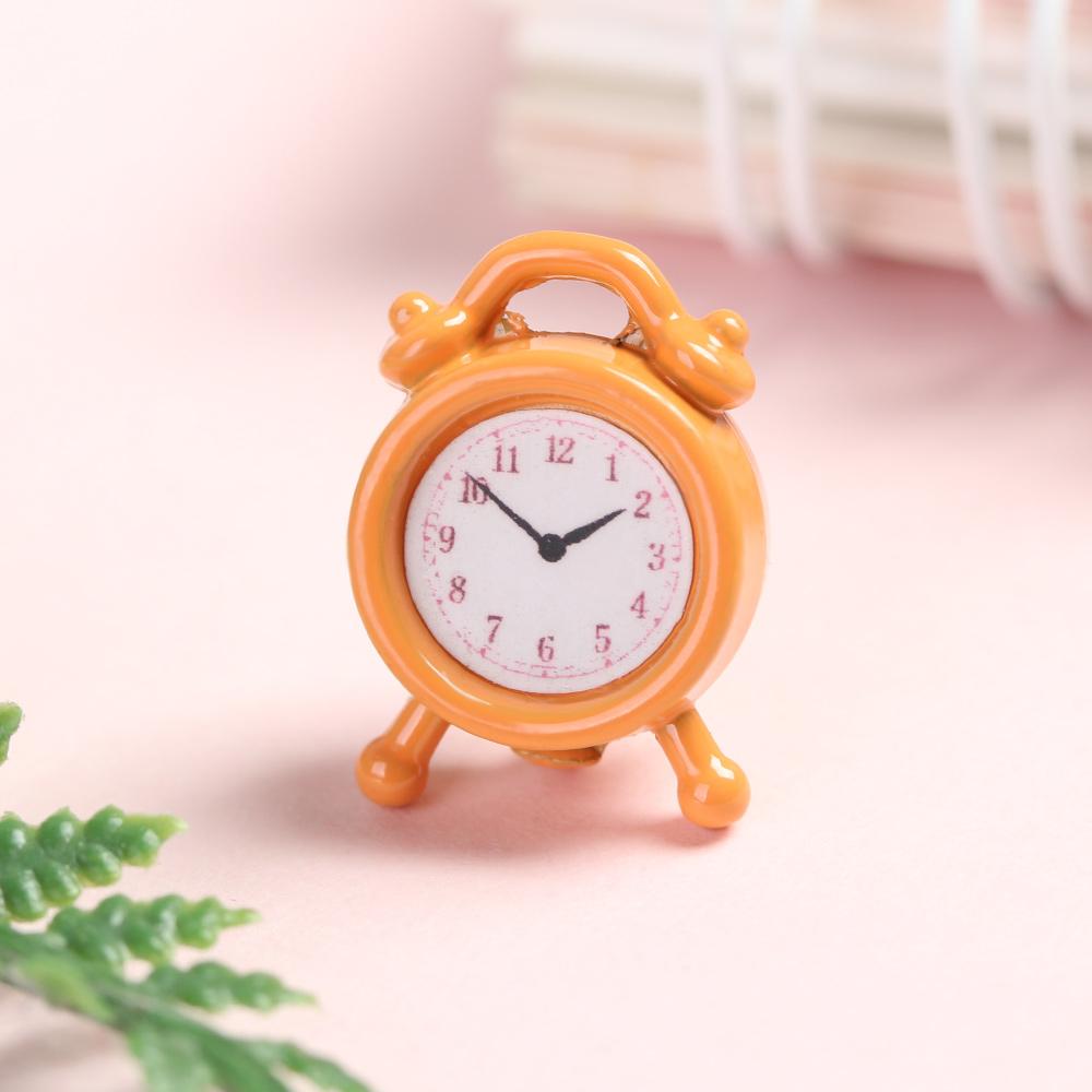 Metal 1:12 Scale Accessories Doll Clocks Dollhouse Miniature Toy Alarm Clock Mini Home Decoration