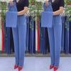 Women's 2024 Summer High Waist Elastic Straight-Leg Denim-Style Trousers