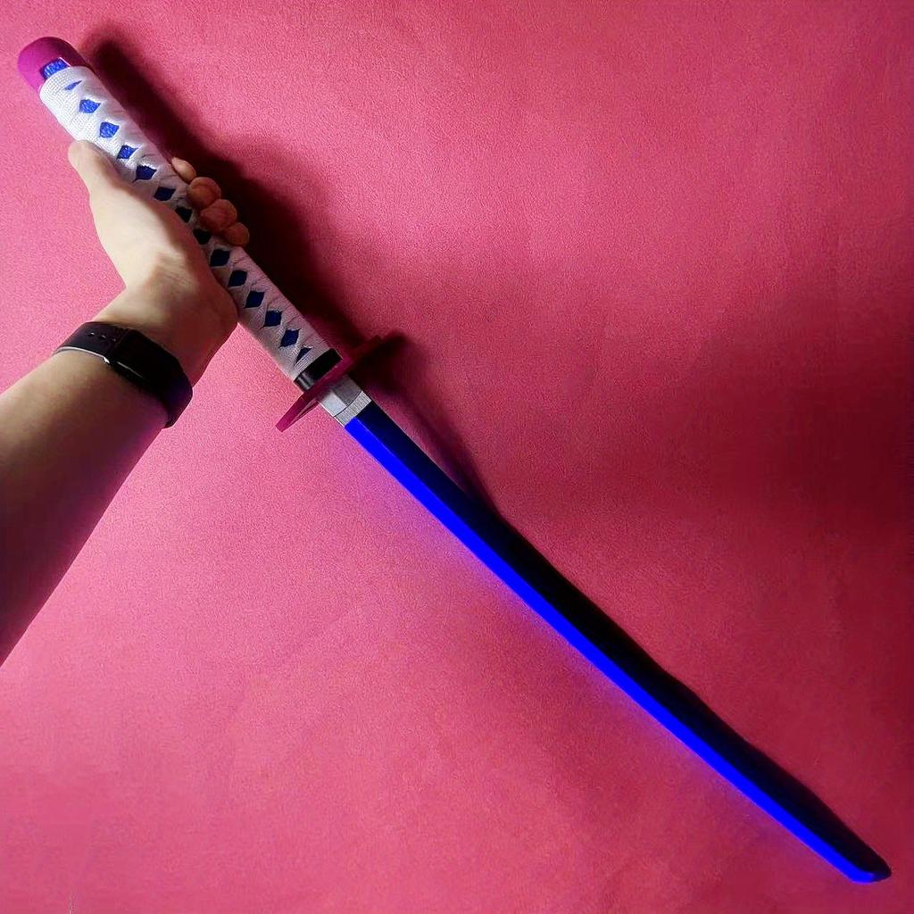 104cm Luminous Tomioka Giyuu Katana Kimetsu No Yaiba Light Sword Anime Demon Slayer Cosplay Prop Real Size Japanese Katana Toy