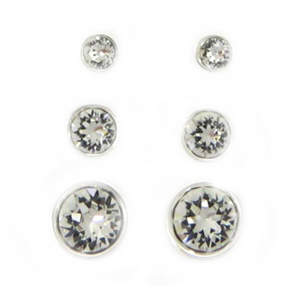 Les Trésors De Lily [L6295] - Набор из 5 пар «Unique» белого цвета (от 2 до 6 мм).