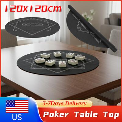Портативная скатерть для игры в покер Резиновый коврик для казино 120x120 см Подшитые края Раскладка на столешницу для Техасского покера Маджонга Игровое использование Новое