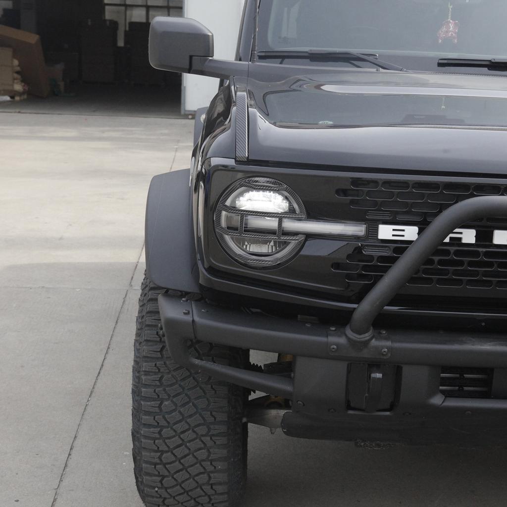 Передняя фара автомобиля, украшение, светодиодный источник света, защитная крышка для Ford Bronco 2022 2023, капоты для внешних ламп