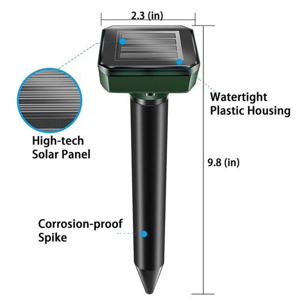 Наружный непромокаемый солнечный ультразвуковой вибрационный отпугиватель вредителей, отпугиватель змей для газона, сада, двора, фермы
