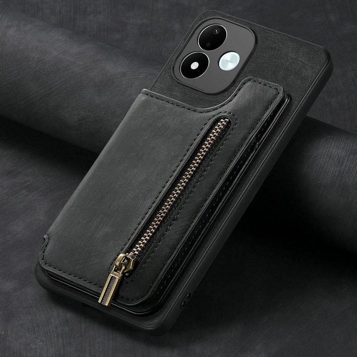 For Xiaomi Redmi Note 17 Pro Max 5G 2026 Zipper Leather Wallet Back Case Redmi Note 14 15 Pro Plus Luxury Cover