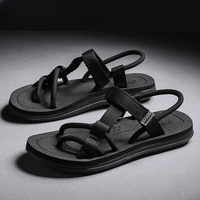 Модные повседневные сандалии на плоской подошве для мужчин, оригинальная роскошная обувь 2024 года, летние, большой размер, удобный, номер 41 V, дешевая ликвидация H