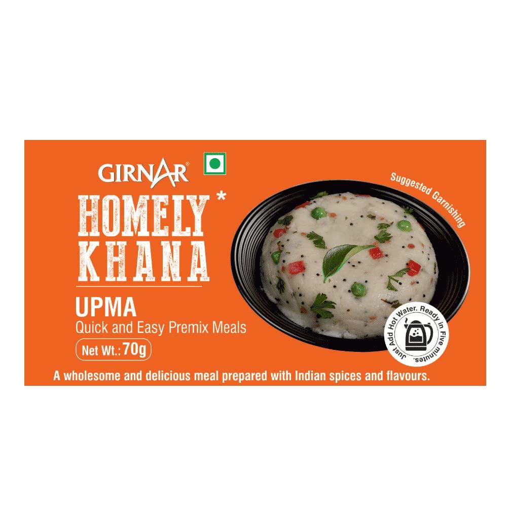 Girnar Homely Khana Upma Ready To Cook Meal 70 g Vegetarian Indian Breakfast Mix Quick Traditional Homestyle Pack Of 1