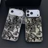 Black Lace Pattern Phone Case For iPhone 17 Pro Max 16 15 14 Plus 13 12 11 Pro Max 16E 17Air X XR XS Max Shockproof Soft Cover