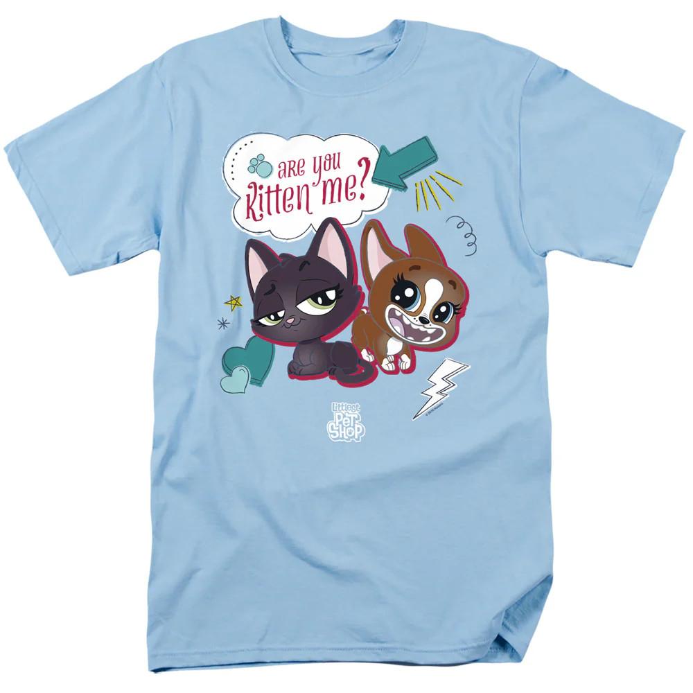 Littlest Pet Shop Вы шутите, котенок? Мужская футболка Светло-голубая Официально лицензированная Унисекс футболка