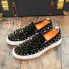 Men's Slip-On Loafers Shoes Casual Metal Studs Rivet Flat Comfortable Breathable Fashion Sneakers Party Driving Shoes