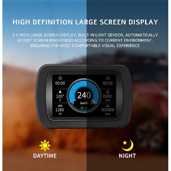 A65 Автомобильный цифровой GPS-инклинометр для бездорожья для HUD-дисплея на лобовом стекле Многофункциональный спидометр Угол крена Высота Пробег Компас