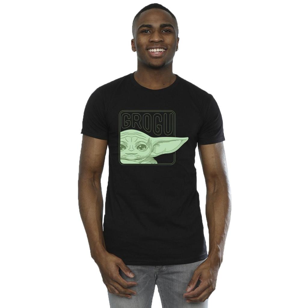 Star Wars Mens The Mandalorian Grogu Box T-Shirt