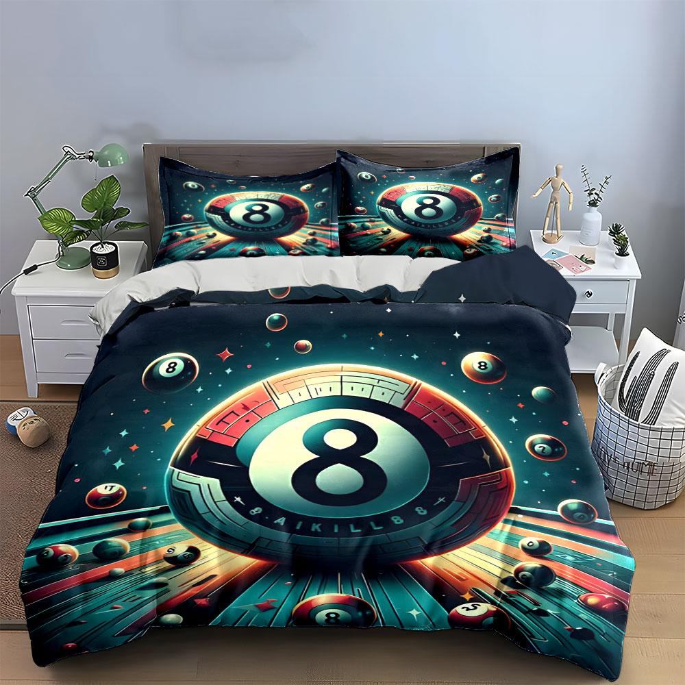 Billiard balls and stars. Bedding sets Duvet cover sets Duvet covers Pillowcases(1 * Duvet Cover 2 * Pillowcases without duvet insert)