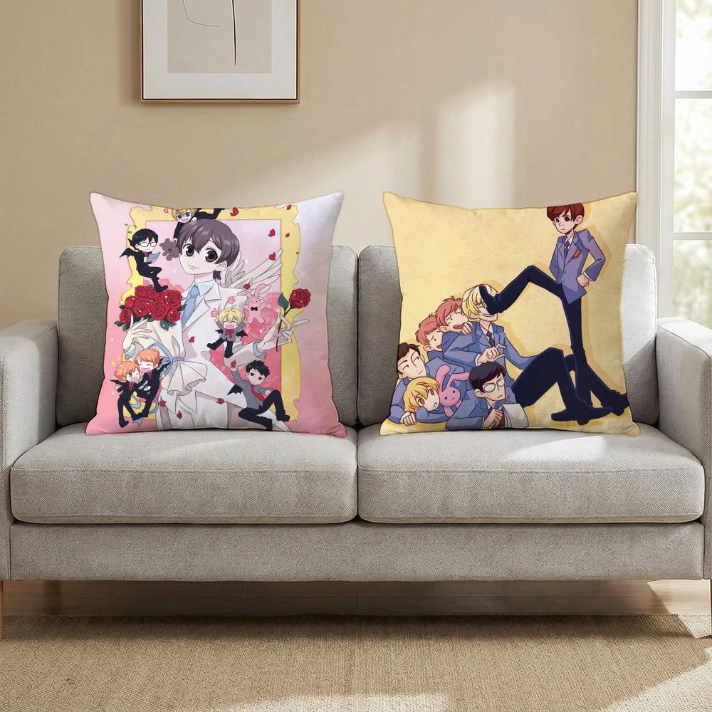 Подушка с принтом из аниме «Клуб свиданий старшей школы Оран» - Чехол для подушки для разных помещений, дома и автомобиля - Двусторонний, Мягкий и Прочный для ежедневного использования
