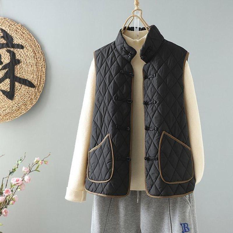 Жилет для женщин осень зима свободный жилет без рукавов топы однотонный универсальный жилет свободный утолщенный пуховый повседневный жилет