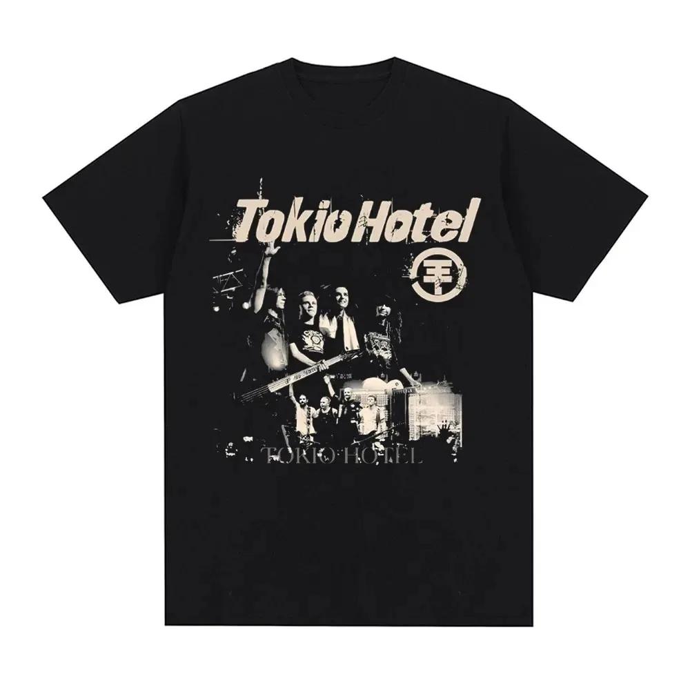 Футболка Tokio Hotel Винтажная Графика Рок-концерта летняя Унисекс Хлопок Унисекс повседневная удобная