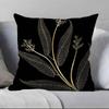 Golden Branches and Jade Leaves Pillow Case Anti-dustmite Pillowcase Invisible zipper silky short plush Sofa cushion cover