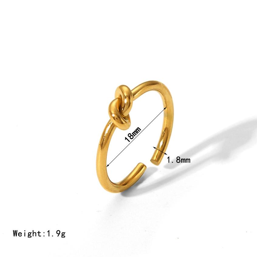 Yori tylish Unique Stainless Steel Irregular Geometric Opening Ring 18 K PVD Plated Waterproof Unusual Trendy Textured Jewelry