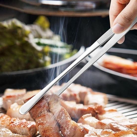 Пинцет из нержавеющей стали, щипцы с прецизионными зубцами, пинцет для еды, приготовление пищи, выпечка, ремонт, морепродукты, пинцет для барбекю, кухонный гаджет