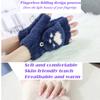 Winter Warm Soft Rabbit Fur Knit Mittens Women Flip Half Finger Plush Thick Cute Cartoon Cat Claw Touch Screen Driving Gloves I1