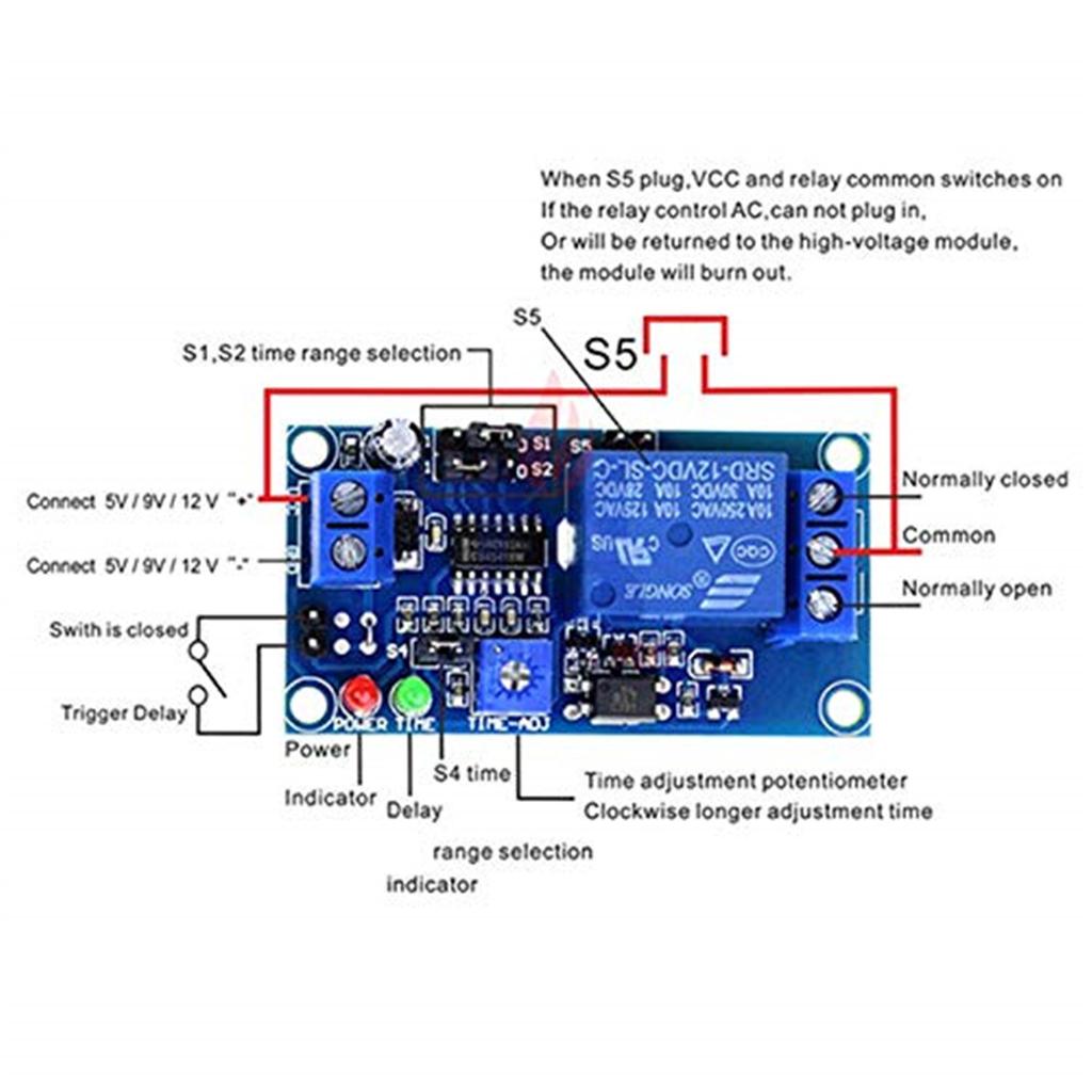 Relay Module Normally Open Trigger Delay Switch Relay Module 12V