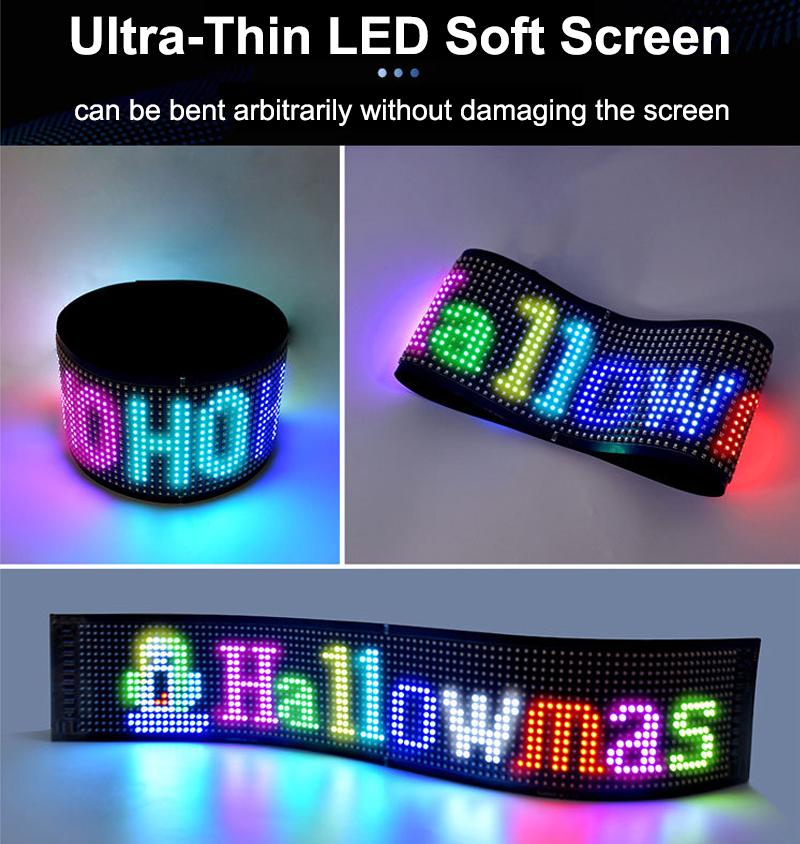 Светодиодная вывеска для автомобиля Bluetooth Смарт-приложение IP65 Светодиодная пиксельная панель Ночник DIY Программируемый Гибкий светодиодный дисплей Для автомобиля Магазина Отеля Бара