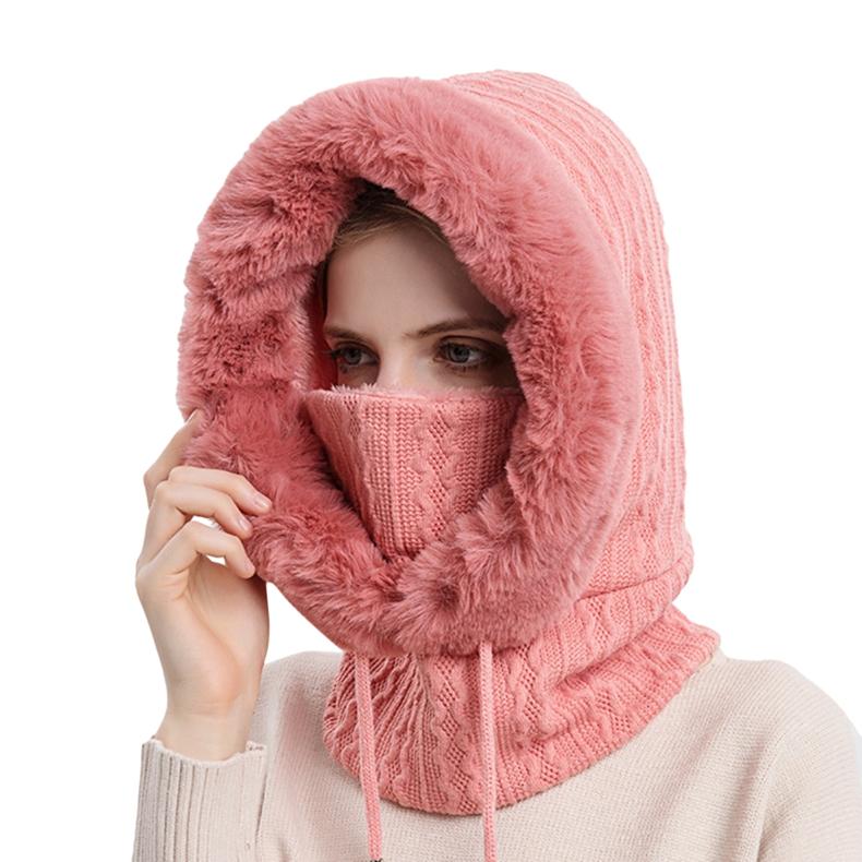 Unisex Winter Face Mask Hat Hooded Knitted Warm Outdoor Ski Windproof Cycling Hat