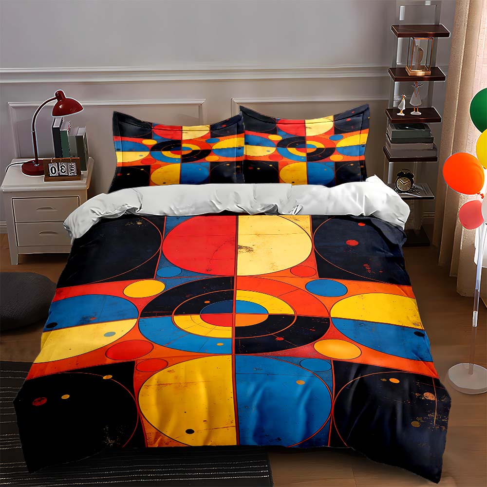 Abstract, geometric, colorful. Bedding Duvet cover sets Duvet covers Pillowcases gifts (1 * Duvet Cover 2 * Pillowcases, without duvet insert)