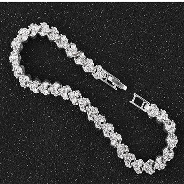 Инкрустированный стразами браслет в виде лепестков цветов женский индивидуальный модный уникальный дизайн браслет свадебные украшения подарок на день рождения