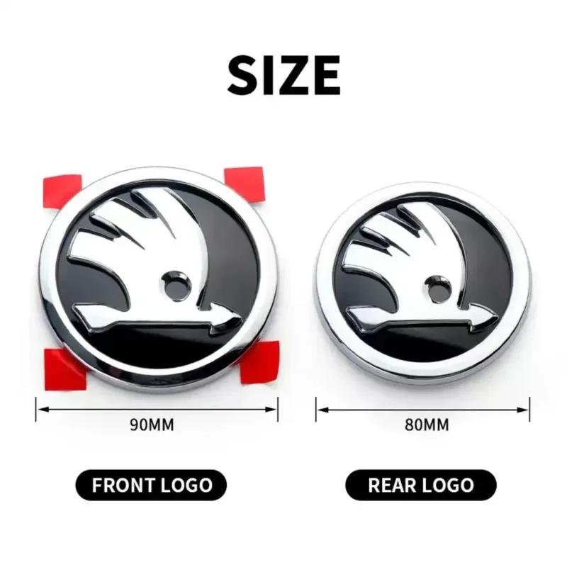 For Skoda Car Sticker New ABS Car Front Rear Emblem For SKODA Rapid Fabia 1 2 Karoq Yeti Superb Vision Octavia A7 RS Decals Trun