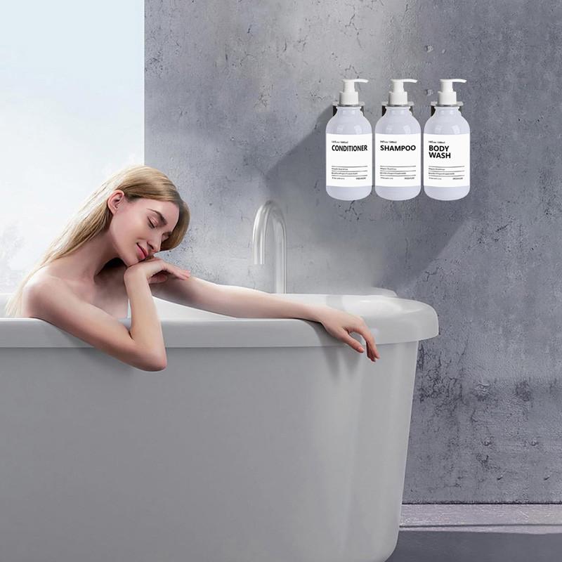 500 мл Белый лосьон Бутылка для настенного крепления для душа Бутылки для мыла с этикетками Диспенсеры для мытья тела для ванной комнаты, кухни, раковины