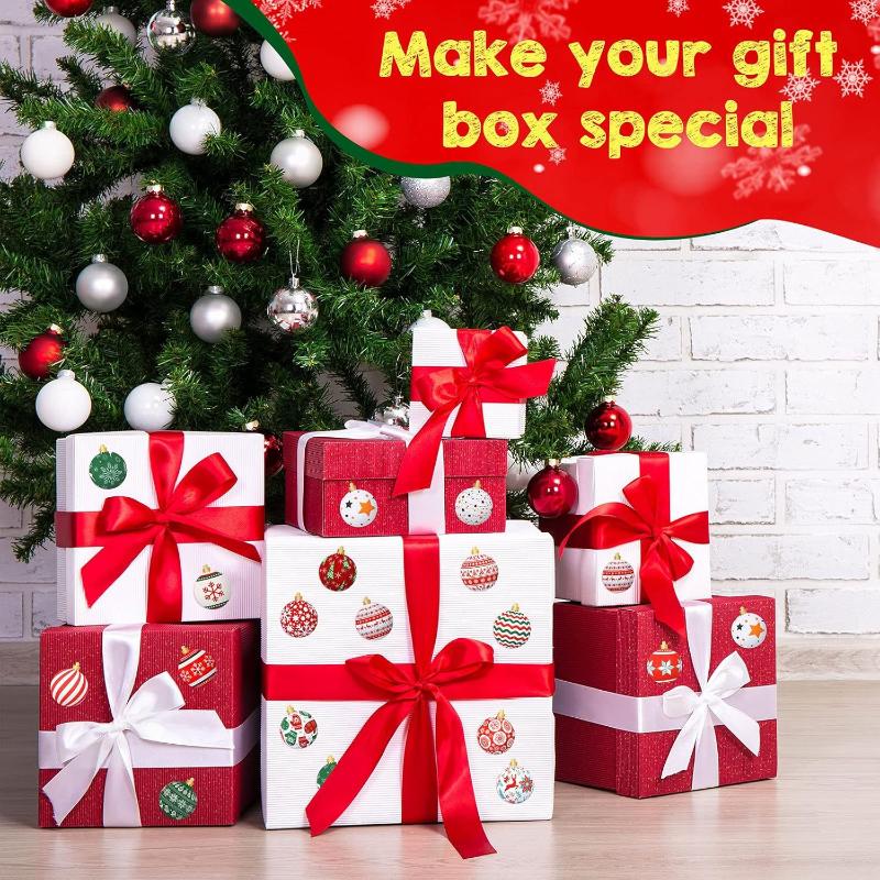 Набор из 500 декоративных рождественских наклеек 3 см для DIY проектов, упаковки подарков, запечатывания выпечки и конвертов