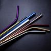 6*215mm 10 Colors Eco-friendly Reusable Metal Straws Set 304 Stainless Steel Drinking Straw Cocktail Party Favor Bar Accessory