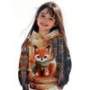 Yellow Girl Clothes Cute Animal Print Autumn Cartoon Hoodies Tops Casual Loose Girl Sweatshirts Trendy Y2k Children's Clothing