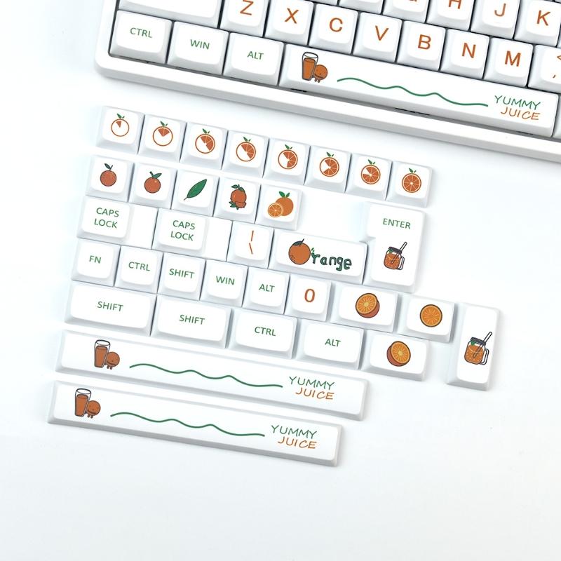 Оранжевая тема для клавиш PBT 5-сторонние сублимационные колпачки для механической клавиатуры MX h, профиль DA для 139